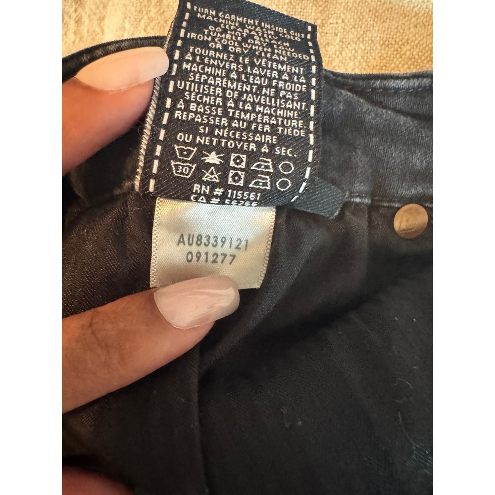 7 For All Mankind Aubree High Waisted Skinny Jeans Black Denim 27 - Picture 4 of 8